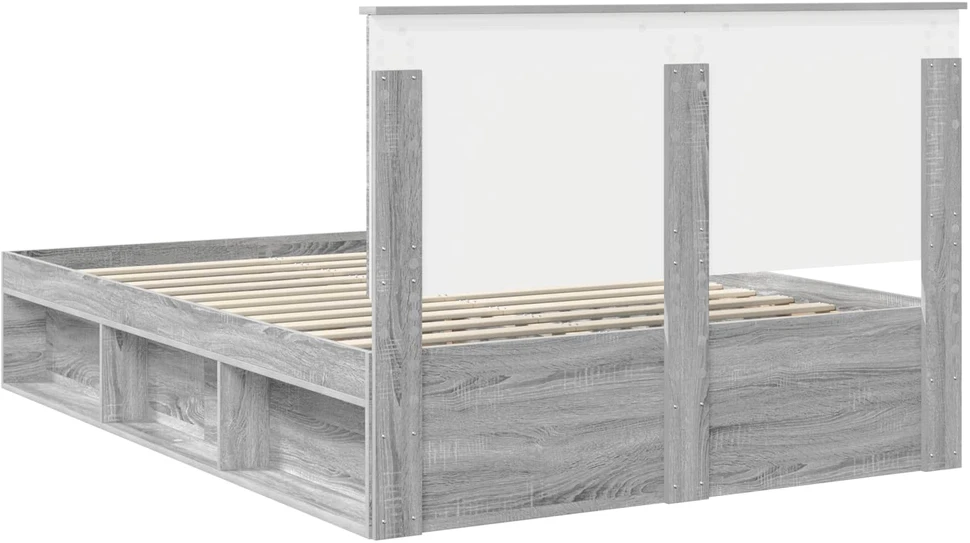 Lovos rėmas Pilkas Sonoma 160 x 200 cm Kietos pušies mediena