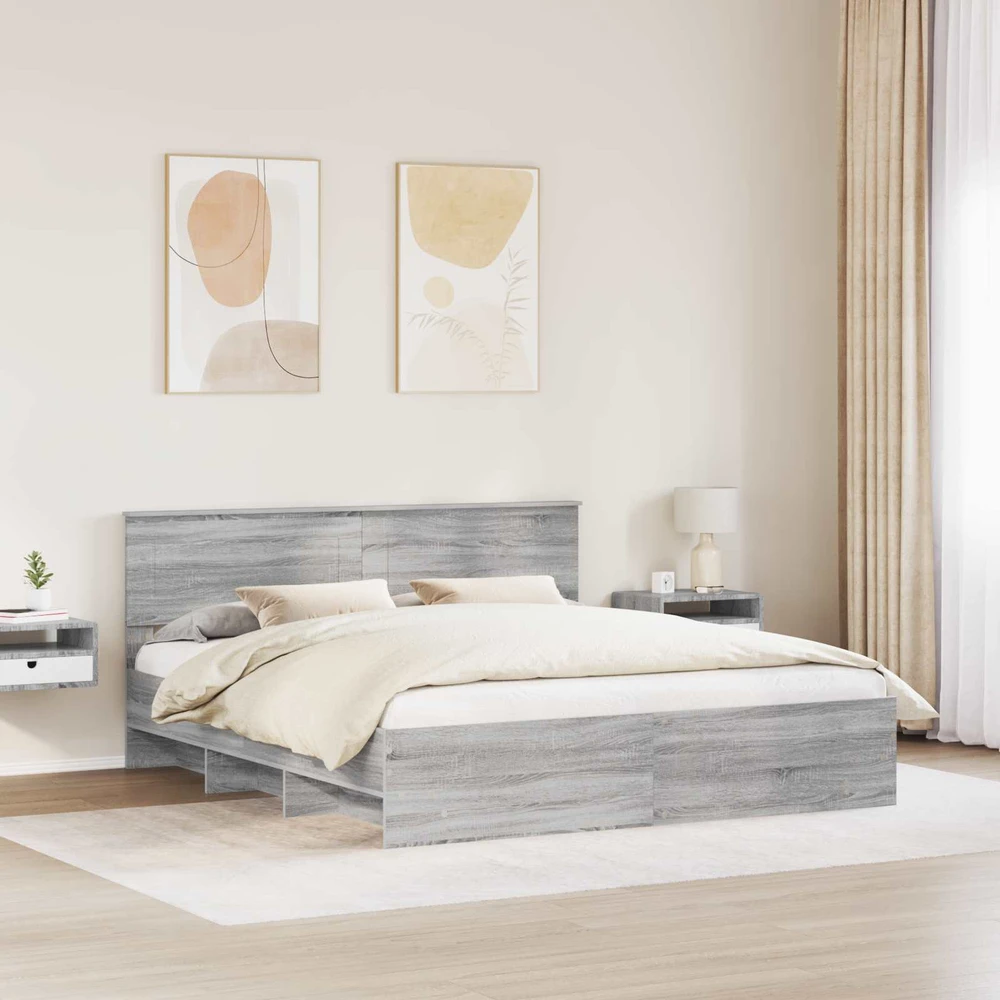 Lovos rėmas Pilkas Sonoma 180 x 200 cm Apdirbta mediena