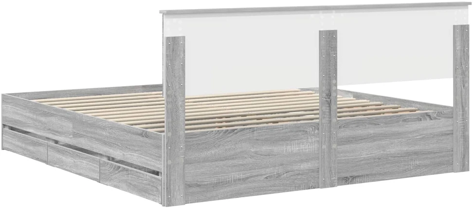 Lovos rėmas Pilkas Sonoma 180 x 200 cm Inžinerinė mediena