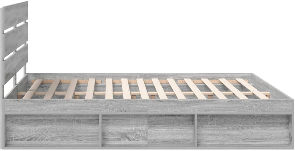 Lovos rėmas Pilkas Sonoma 180 x 200 cm Kietos pušies mediena