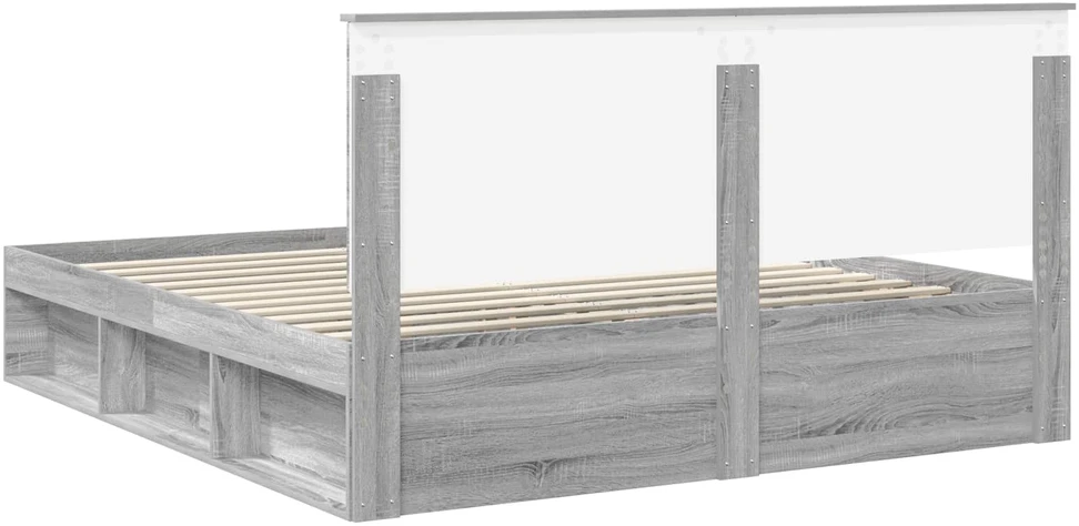 Lovos rėmas Pilkas Sonoma 180 x 200 cm Kietos pušies mediena
