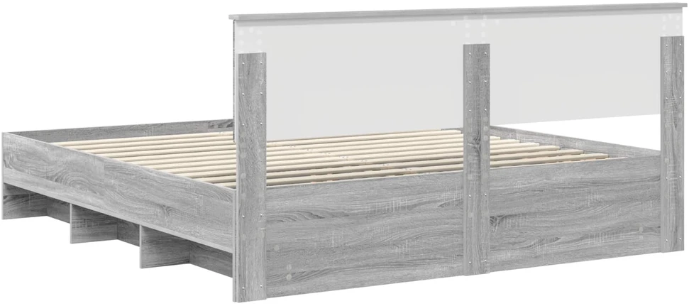 Lovos rėmas Pilkas Sonoma 200 x 200 cm Apdirbta mediena