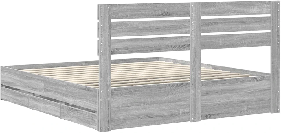 Lovos rėmas Pilkas Sonoma 200 x 200 cm Inžinerinė mediena