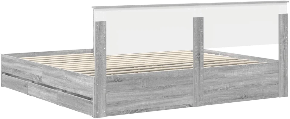 Lovos rėmas Pilkas Sonoma 200 x 200 cm Inžinerinė mediena