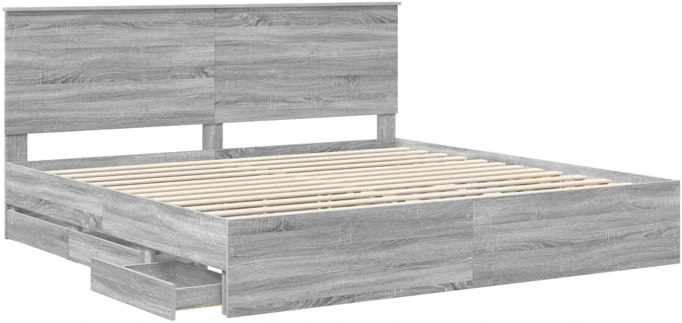 Lovos rėmas Pilkas Sonoma 200 x 200 cm Inžinerinė mediena