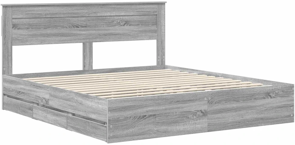 Lovos rėmas Pilkas Sonoma 200 x 200 cm Inžinerinė mediena