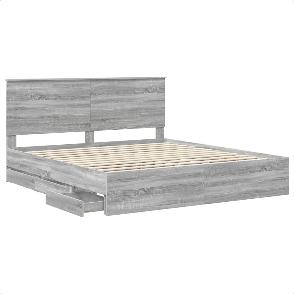 Lovos rėmas Pilkas Sonoma 200 x 200 cm Inžinerinė mediena