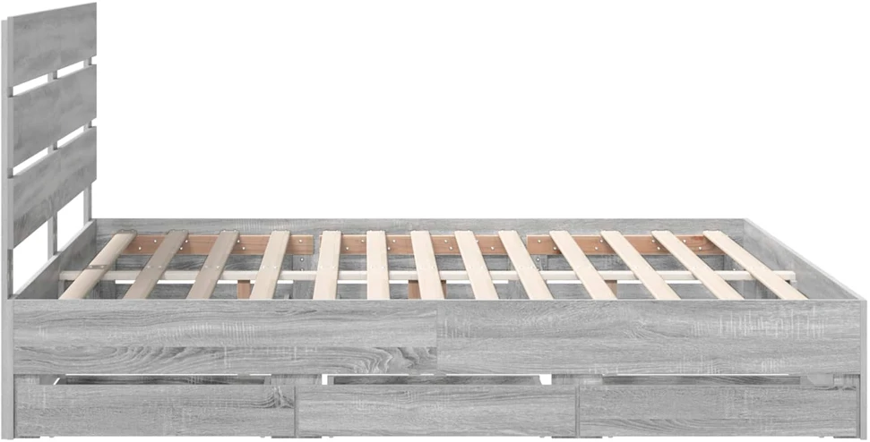 Lovos rėmas Pilkas Sonoma 200 x 200 cm Inžinerinė mediena