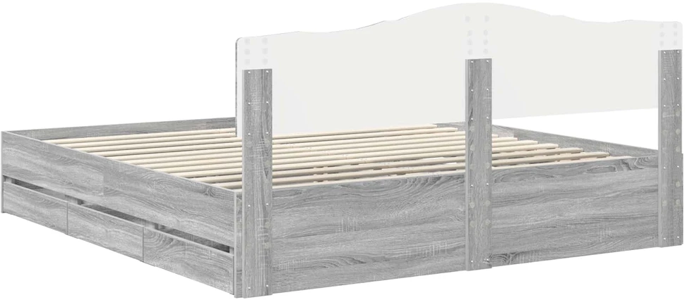 Lovos rėmas Pilkas Sonoma 200 x 200 cm Inžinerinė mediena