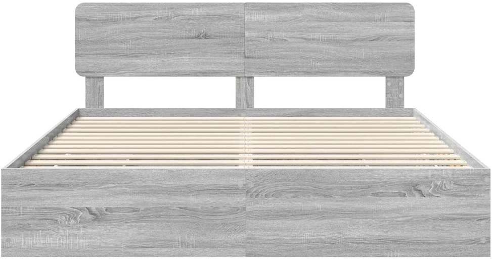 Lovos rėmas Pilka Sonoma 200 x 200 cm Dirbtinė mediena