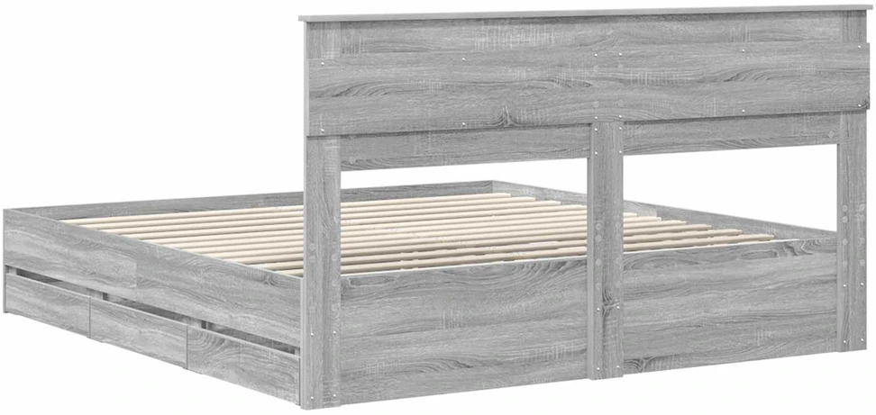 Lovos rėmas Pilkas Sonoma 200 x 200 cm Inžinerinė mediena