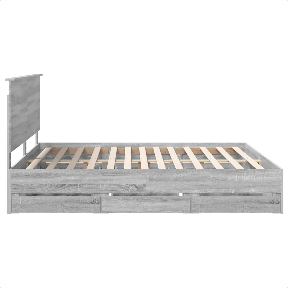 Lovos rėmas Pilkas Sonoma 200 x 200 cm Inžinerinė mediena