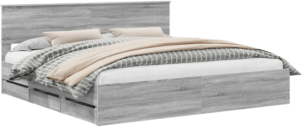 Lovos rėmas Pilkas Sonoma 200 x 200 cm Inžinerinė mediena