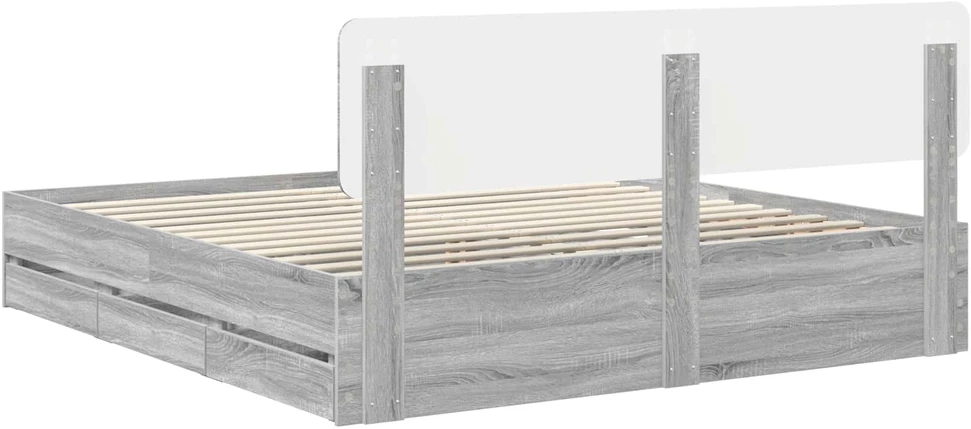 Lovos rėmas Pilka Sonoma 200 x 200 cm Dirbtinė mediena