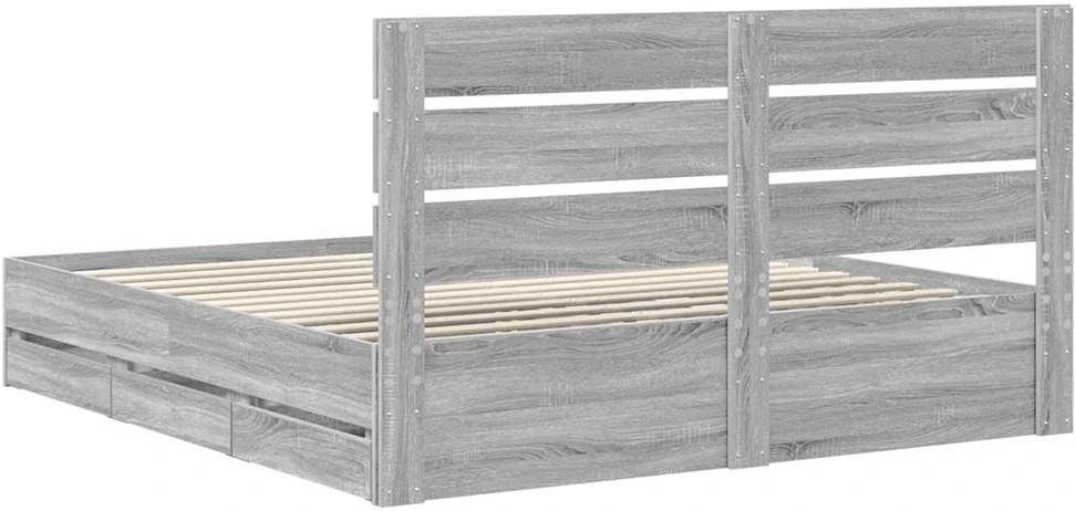 Lovos rėmas Pilkas Sonoma 200 x 200 cm Inžinerinė mediena
