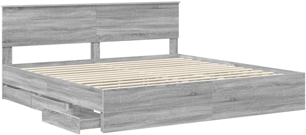 Lovos rėmas Pilkas Sonoma 200 x 200 cm Inžinerinė mediena
