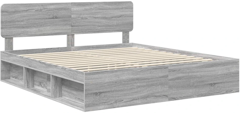 Lovos rėmas Pilkas Sonoma 200 x 200 cm Kietos pušies mediena