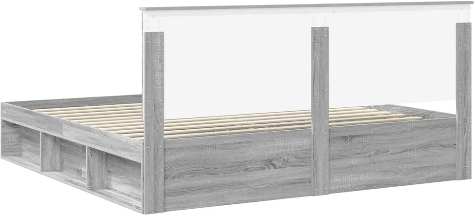 Lovos rėmas Pilkas Sonoma 200 x 200 cm Kietos pušies mediena