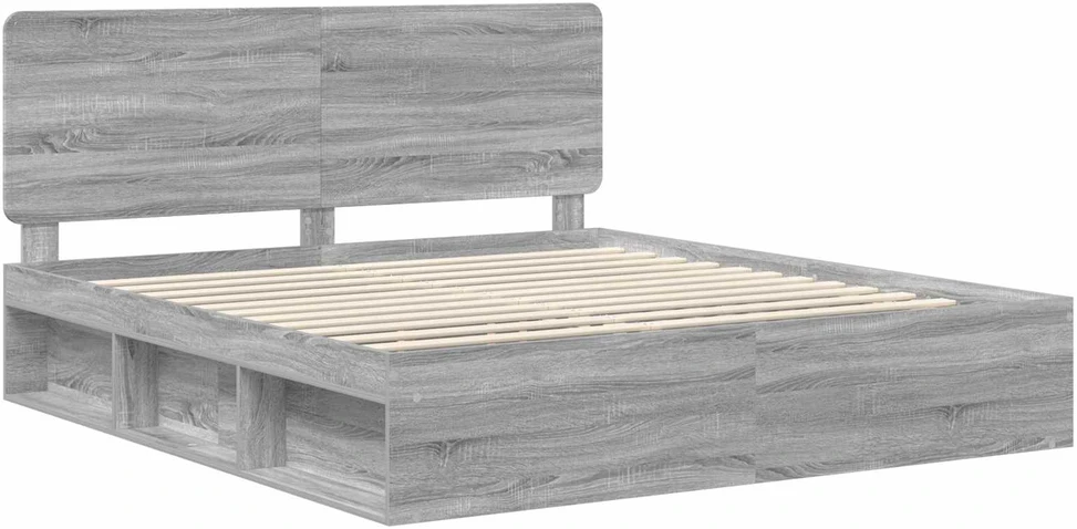 Lovos rėmas Pilkas Sonoma 200 x 200 cm Kietos pušies mediena