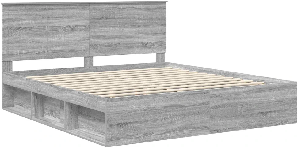 Lovos rėmas Pilkas Sonoma 200 x 200 cm Kietos pušies mediena
