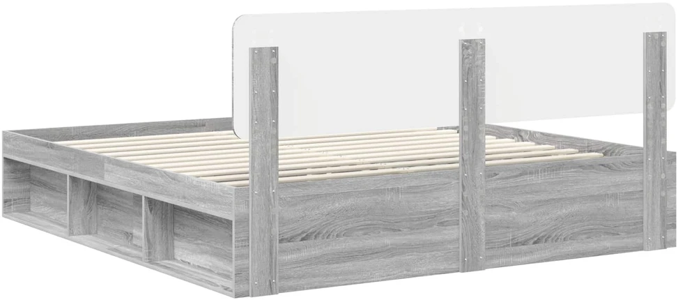 Lovos rėmas Pilkas Sonoma 200 x 200 cm Kietos pušies mediena