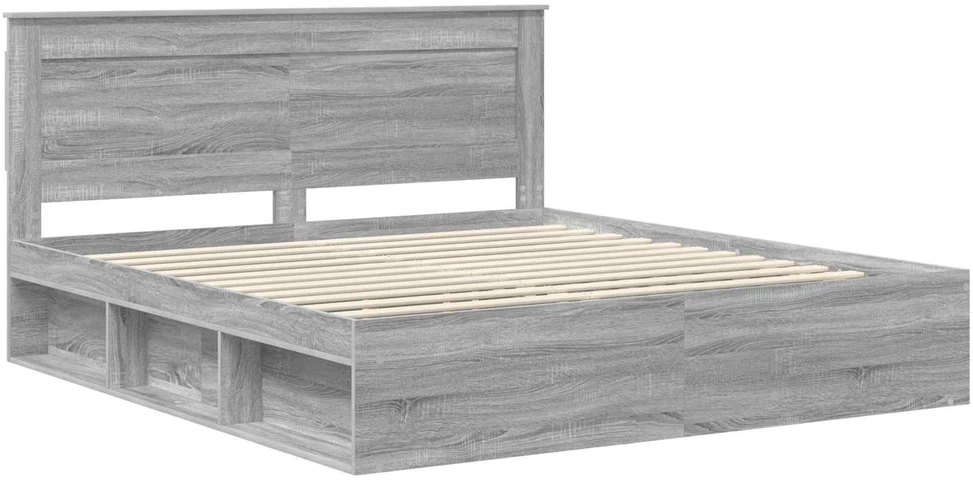 Lovos rėmas Pilkas Sonoma 200 x 200 cm Kietos pušies mediena