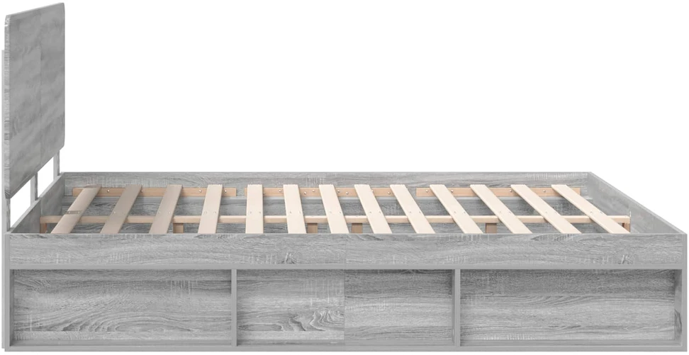 Lovos rėmas Pilkas Sonoma 200 x 200 cm Kietos pušies mediena
