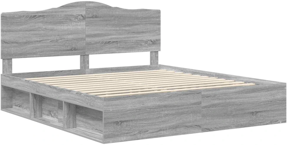 Lovos rėmas Pilkas Sonoma 200 x 200 cm Kietos pušies mediena