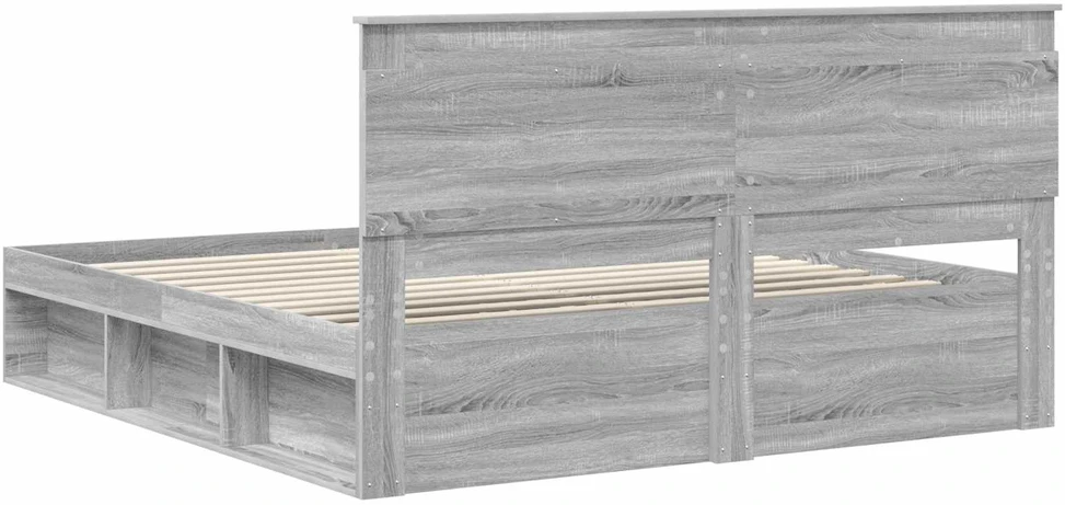 Lovos rėmas Pilkas Sonoma 200 x 200 cm Kietos pušies mediena