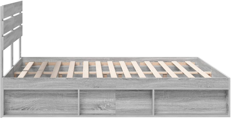 Lovos rėmas Pilkas Sonoma 200 x 200 cm Kietos pušies mediena