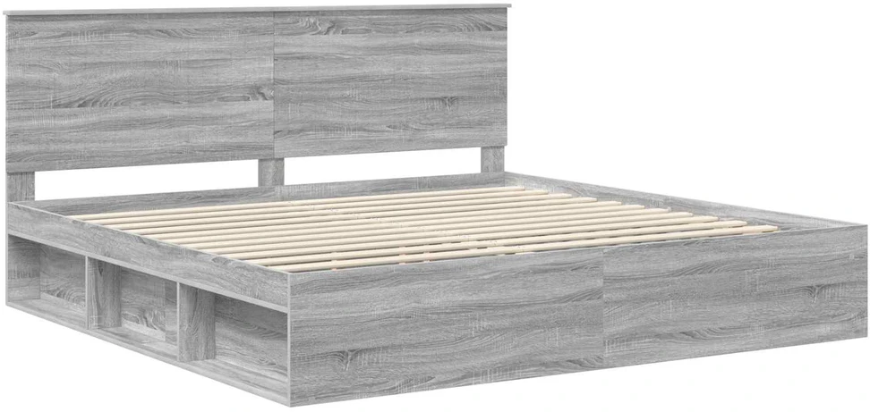 Lovos rėmas Pilkas Sonoma 200 x 200 cm Kietos pušies mediena