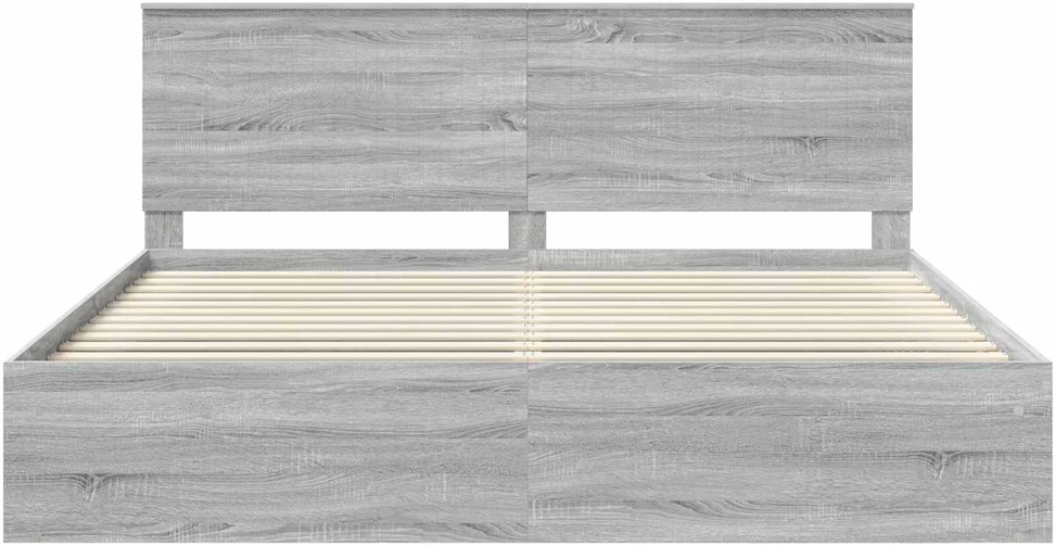 Lovos rėmas Pilkas Sonoma 200 x 200 cm Kietos pušies mediena