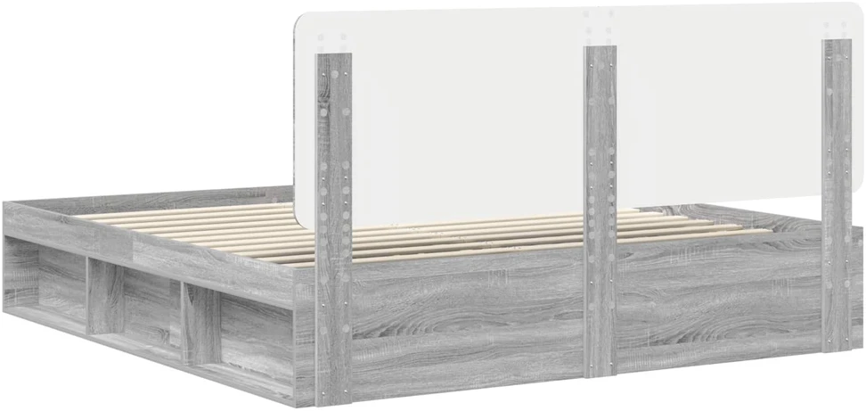 Lovos rėmas Pilkas Sonoma 200 x 200 cm Kietos pušies mediena