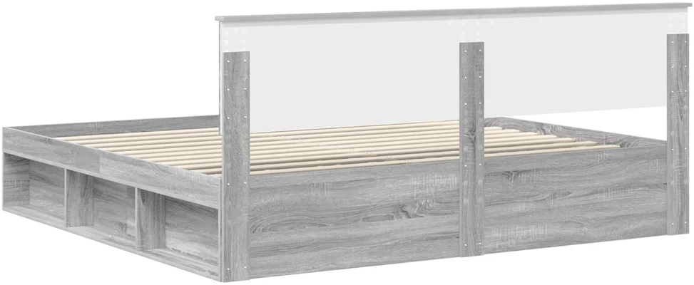 Lovos rėmas Pilkas Sonoma 200 x 200 cm Kietos pušies mediena