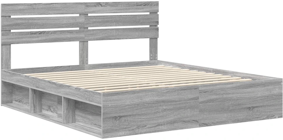 Lovos rėmas Pilkas Sonoma 200 x 200 cm Kietos pušies mediena