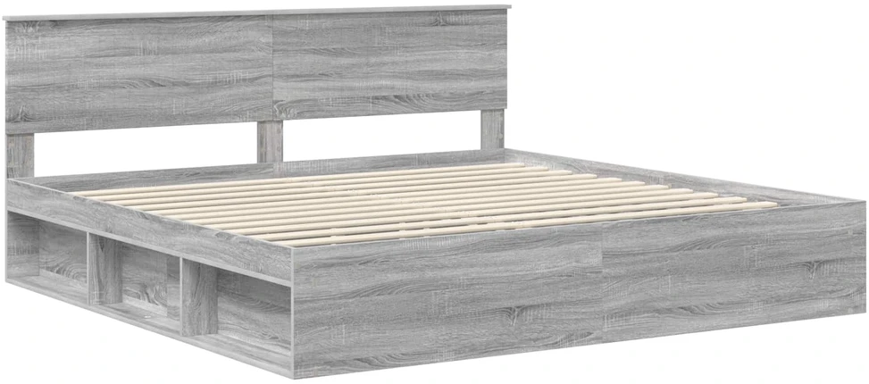 Lovos rėmas Pilkas Sonoma 200 x 200 cm Kietos pušies mediena