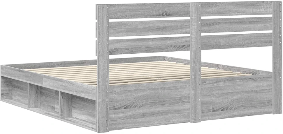 Lovos rėmas Pilkas Sonoma 200 x 200 cm Kietos pušies mediena