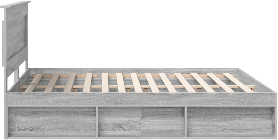 Lovos rėmas Pilkas Sonoma 200 x 200 cm Kietos pušies mediena