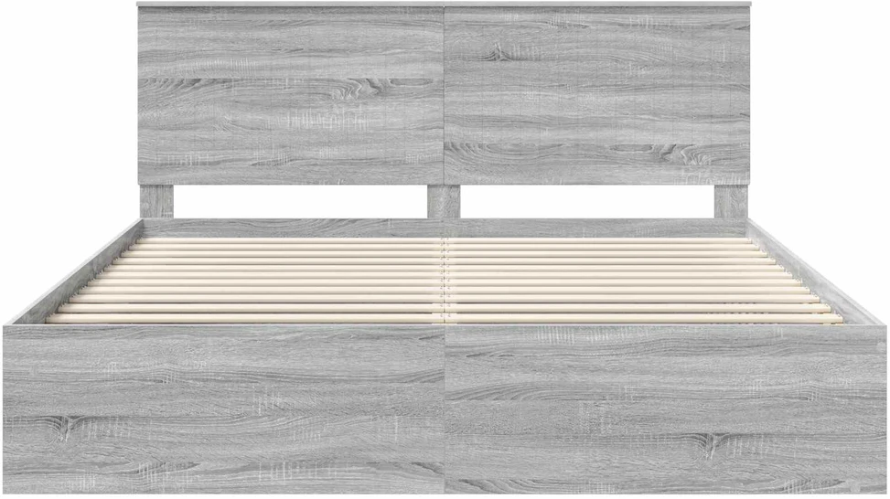 Lovos rėmas Pilkas Sonoma 200 x 200 cm Kietos pušies mediena