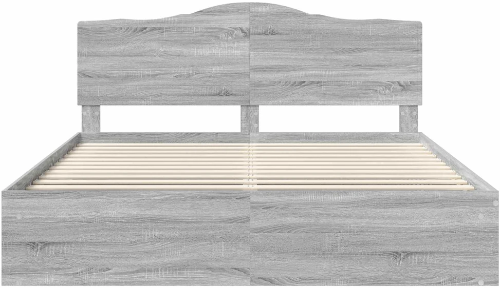 Lovos rėmas Pilkas Sonoma 200 x 200 cm Kietos pušies mediena