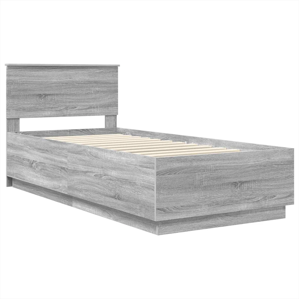 Lova Lovos rėmas Pilkas Sonoma 70 x 190 cm Apdirbta mediena