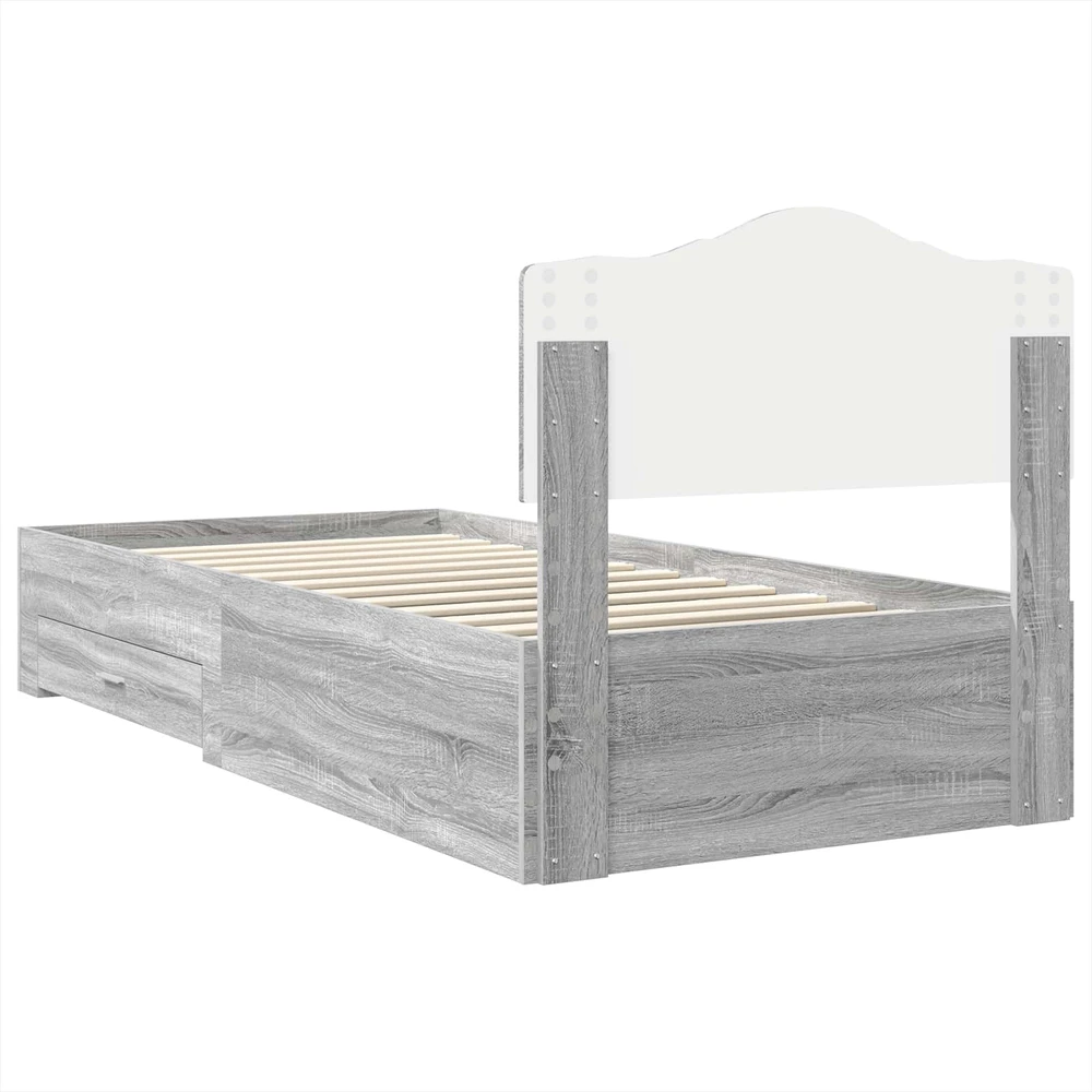 Lova Lovos rėmas Pilkas Sonoma 70 x 190 cm Apdirbta mediena