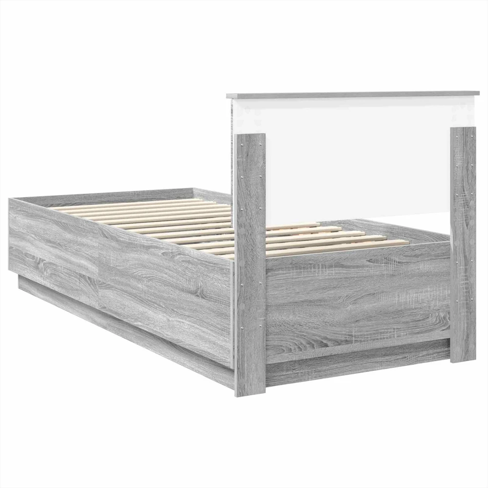 Lova Lovos rėmas Pilkas Sonoma 70 x 190 cm Apdirbta mediena