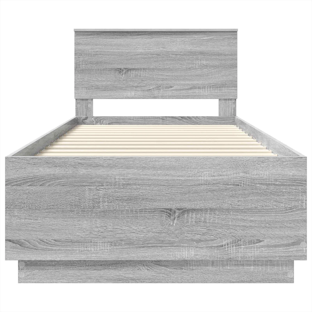 Lova Lovos rėmas Pilkas Sonoma 70 x 190 cm Apdirbta mediena