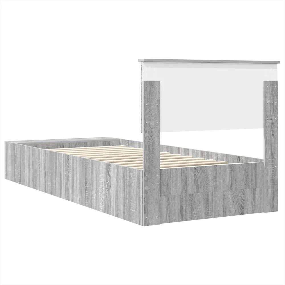 Lova Lovos rėmas Pilkas Sonoma 75 x 190 cm Apdirbta mediena