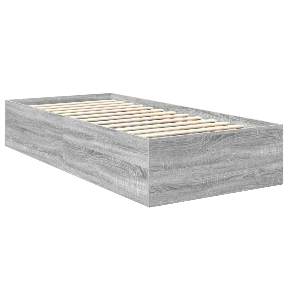 Lova Lovos rėmas Pilkas Sonoma 75 x 190 cm Apdirbta mediena