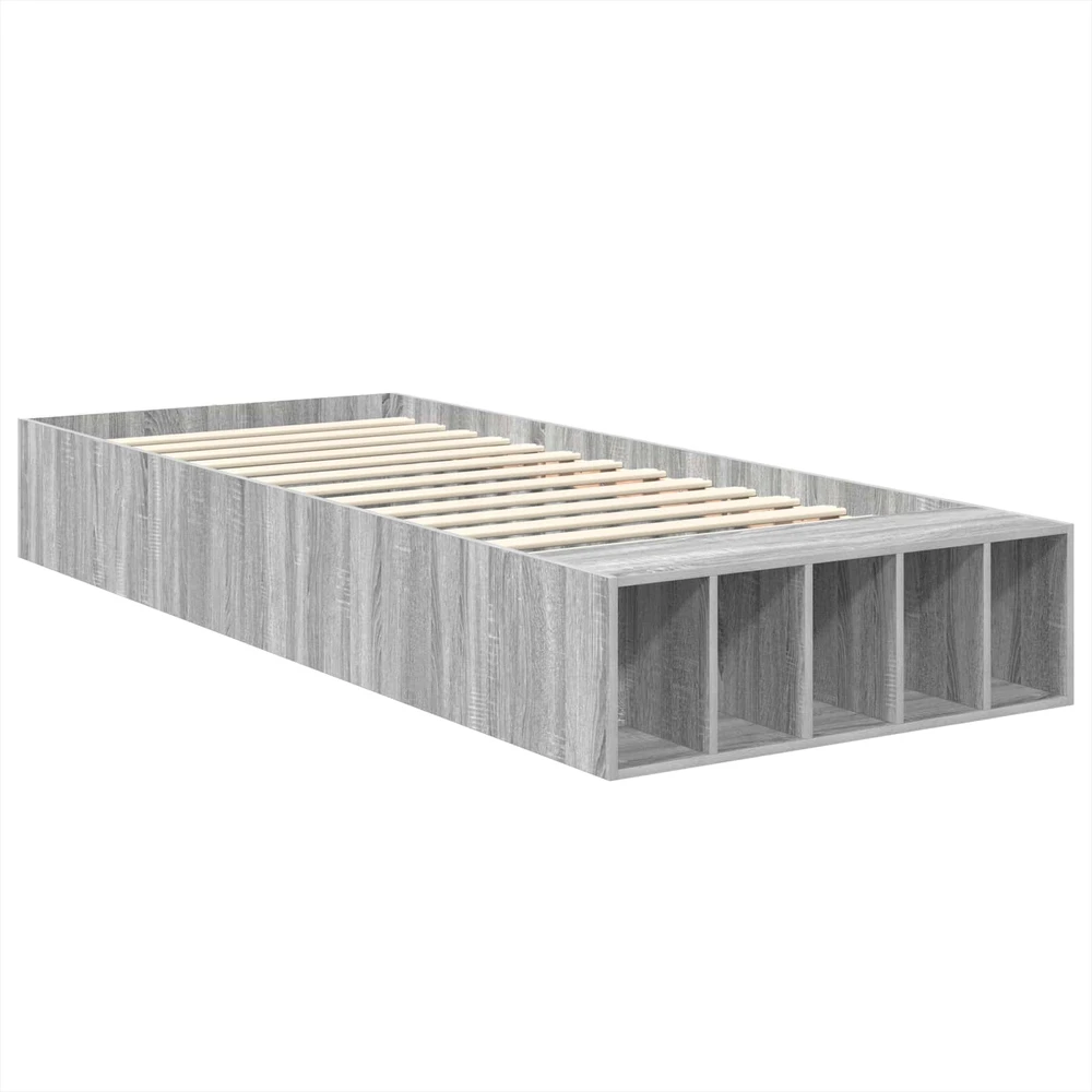 Lova Lovos rėmas Pilkas Sonoma 75 x 190 cm Apdirbta mediena