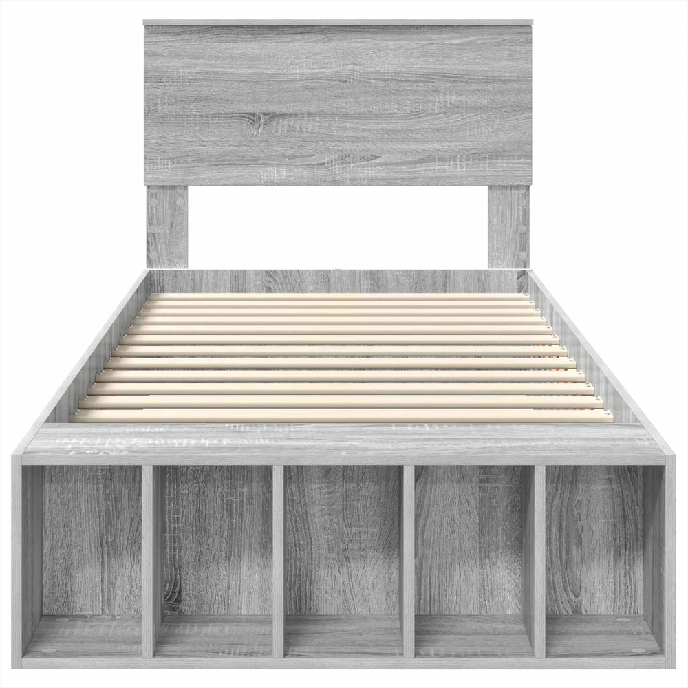 Lova Lovos rėmas Pilkas Sonoma 75 x 190 cm Apdirbta mediena