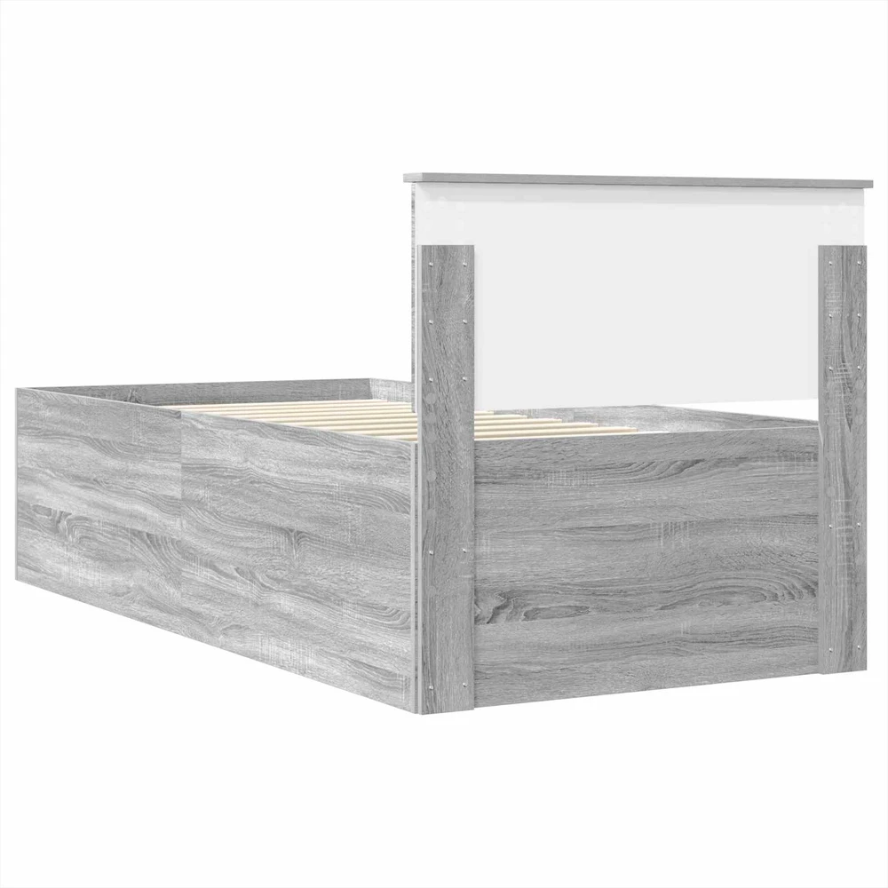 Lova Lovos rėmas Pilkas Sonoma 75 x 190 cm Apdirbta mediena