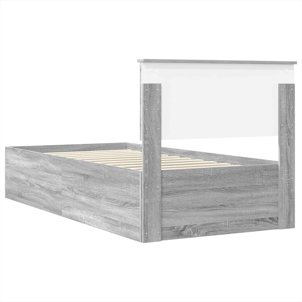 Lova Lovos rėmas Pilkas Sonoma 75 x 190 cm Apdirbta mediena